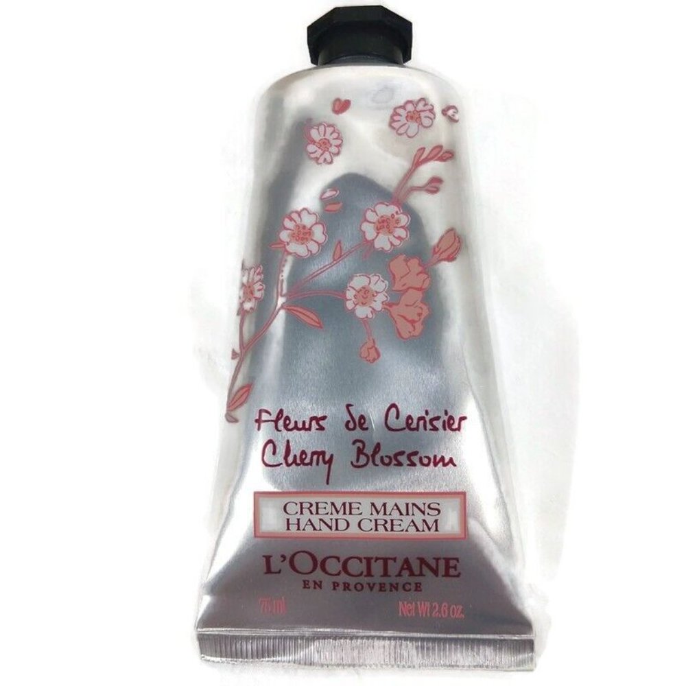L'OCCITANE Cherry Blossom Hand Cream Silver with Pink Floral